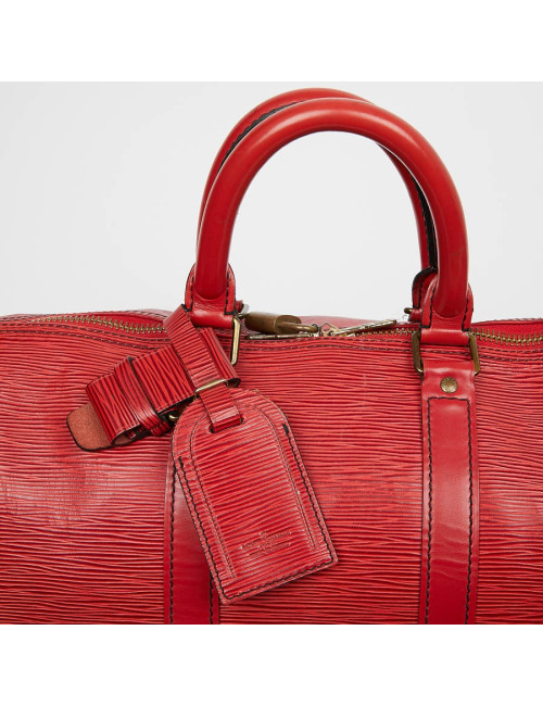 LOUIS VUITTON Keepall 45 cuir épi rouge 