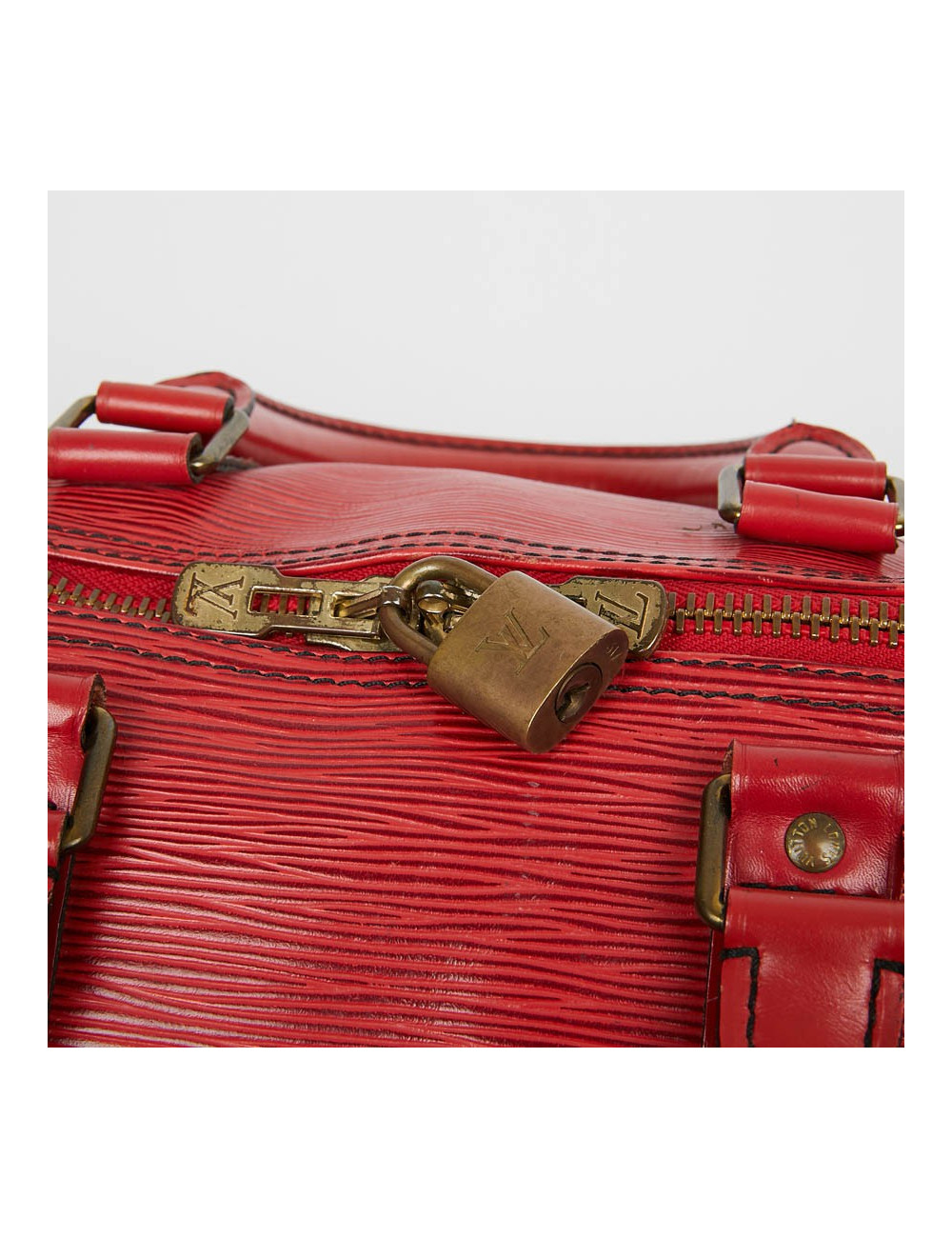 LOUIS VUITTON Keepall 45 cuir épi rouge 