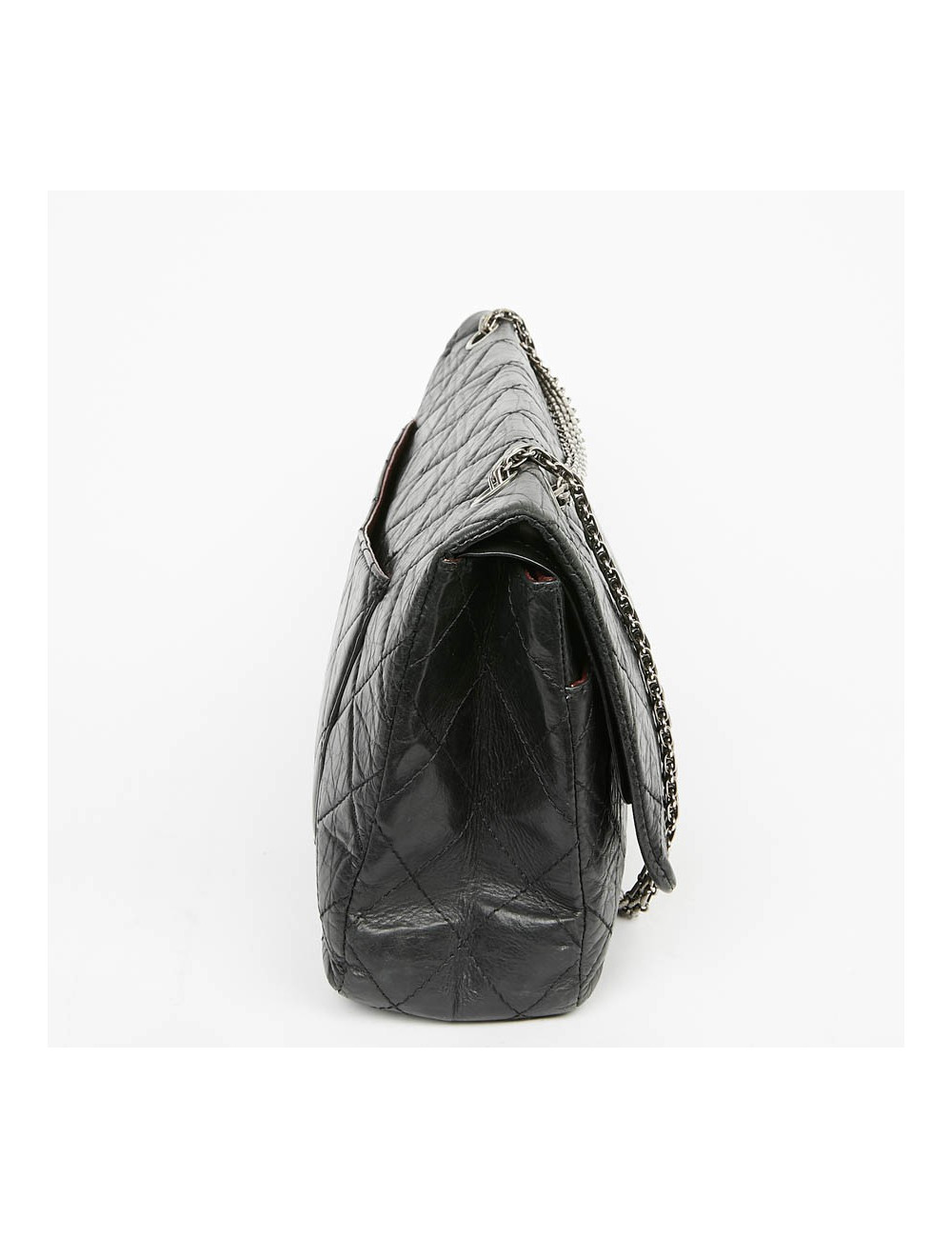 2.55 GM CHANEL cuir noir vieilli