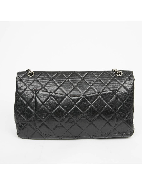 2.55 GM CHANEL cuir verni noir vieilli