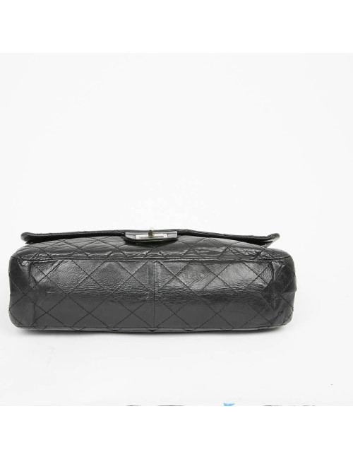 2.55 GM CHANEL cuir noir vieilli