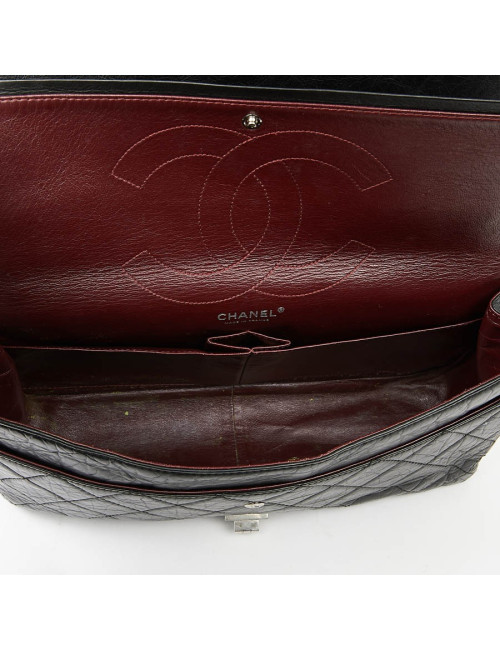 2.55 GM CHANEL cuir noir vieilli