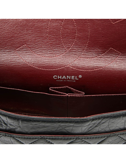 2.55 GM CHANEL cuir verni noir vieilli