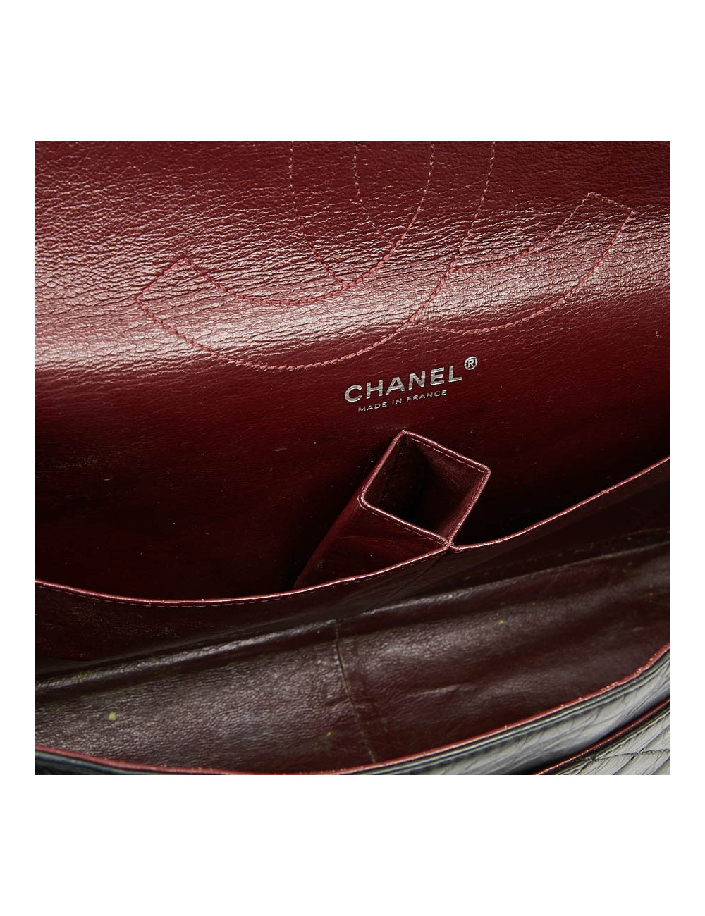 2.55 GM CHANEL cuir noir vieilli