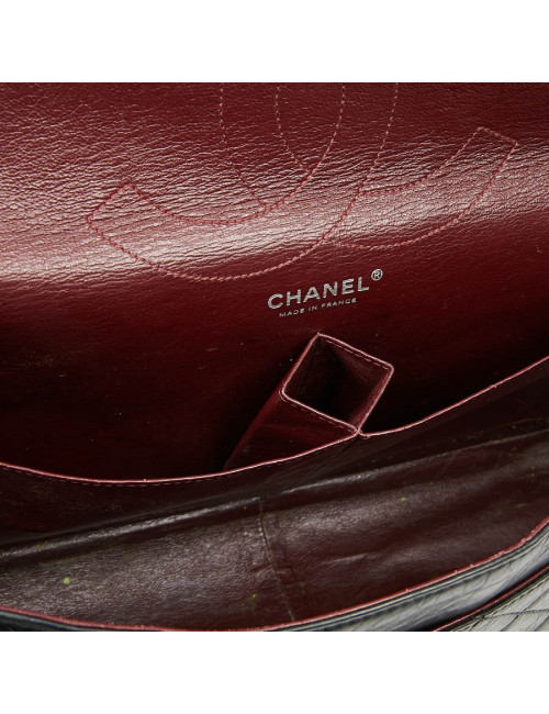 2.55 GM CHANEL cuir verni noir vieilli