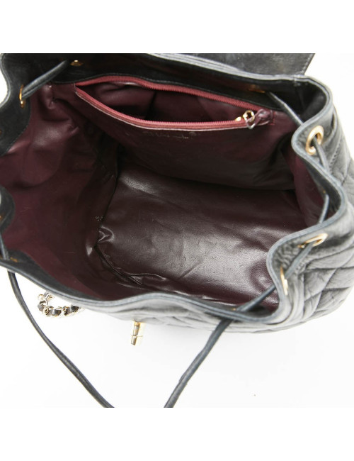 Sac à dos CHANEL Vintage cuir matelassé noir