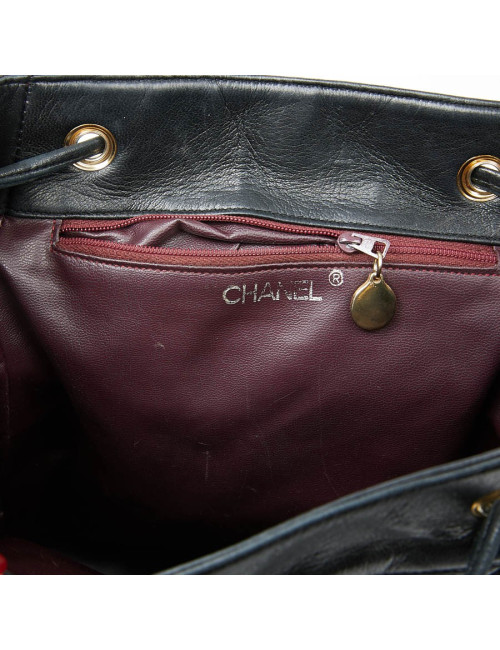 Sac à dos CHANEL Vintage cuir matelassé noir
