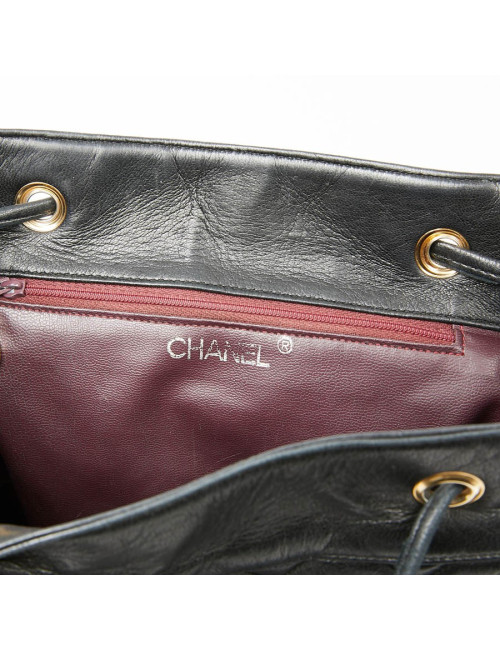 Sac à dos CHANEL Vintage cuir matelassé noir