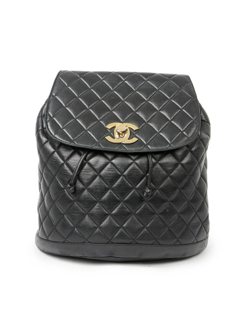 Sac à dos CHANEL Vintage cuir matelassé noir