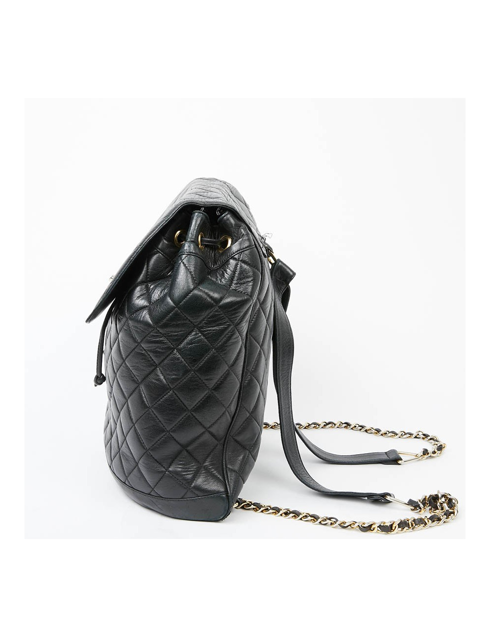 Sac à dos CHANEL Vintage cuir matelassé noir