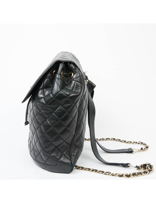 Sac à dos CHANEL Vintage cuir matelassé noir