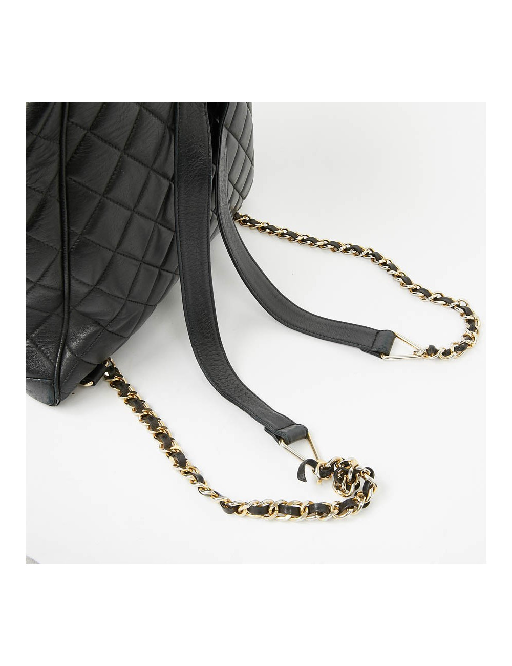 Sac à dos CHANEL Vintage cuir matelassé noir