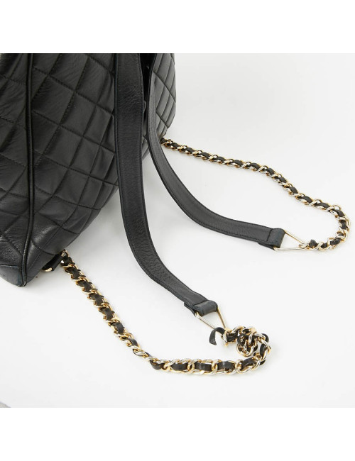 Sac à dos CHANEL Vintage cuir matelassé noir