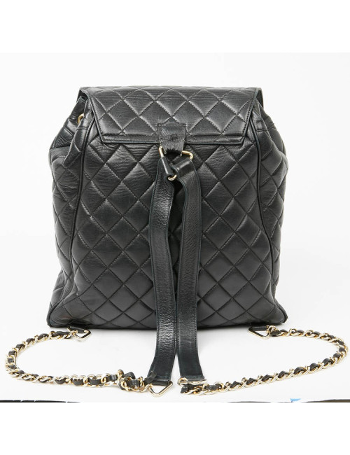 Sac à dos CHANEL Vintage cuir matelassé noir