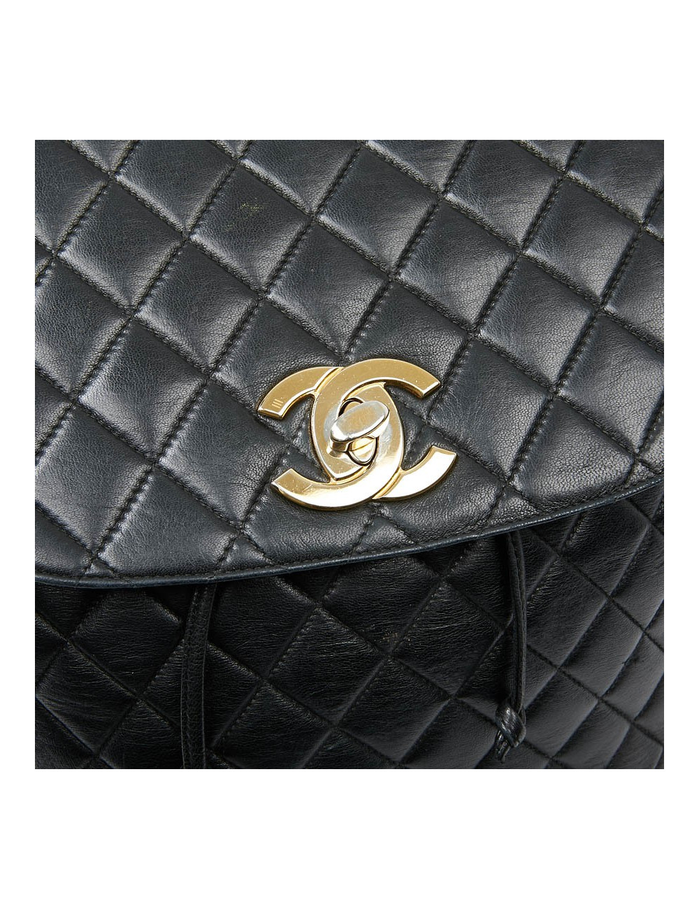 Sac à dos CHANEL Vintage cuir matelassé noir