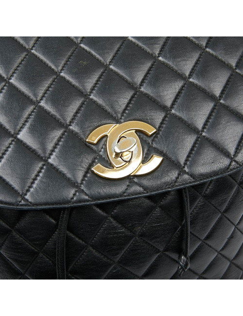 Sac à dos CHANEL Vintage cuir matelassé noir