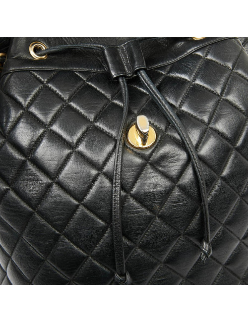 Sac à dos CHANEL Vintage cuir matelassé noir