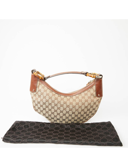 Sac GUCCI Bambou toile monogramme GG