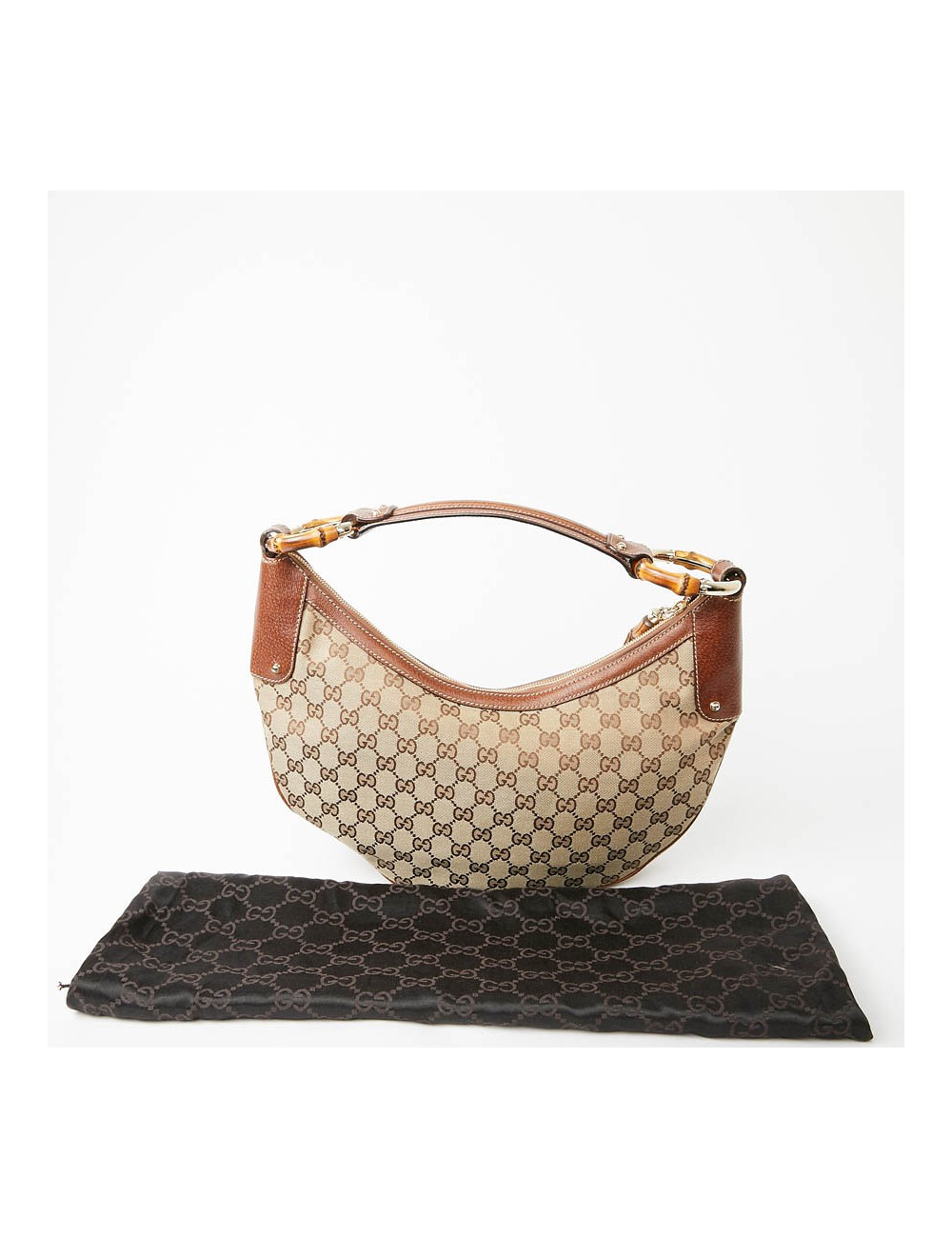 Sac GUCCI Bambou toile monogramme GG