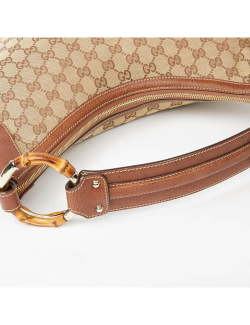 Sac GUCCI Bambou toile monogramme GG