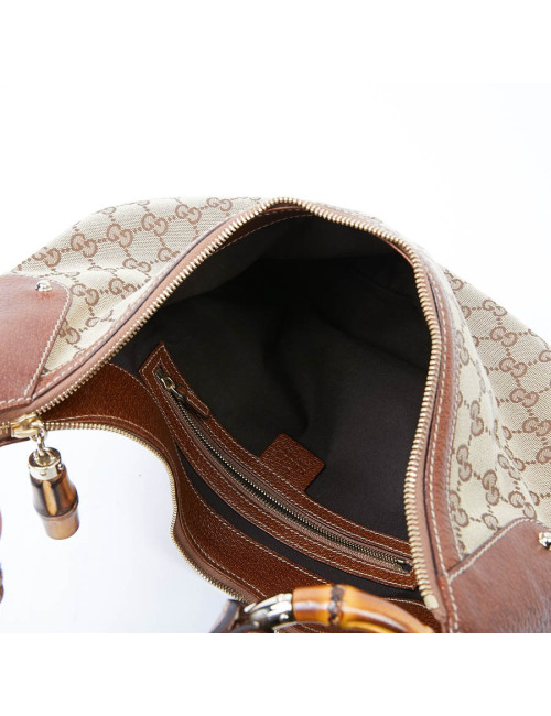 Sac GUCCI Bambou toile monogramme GG