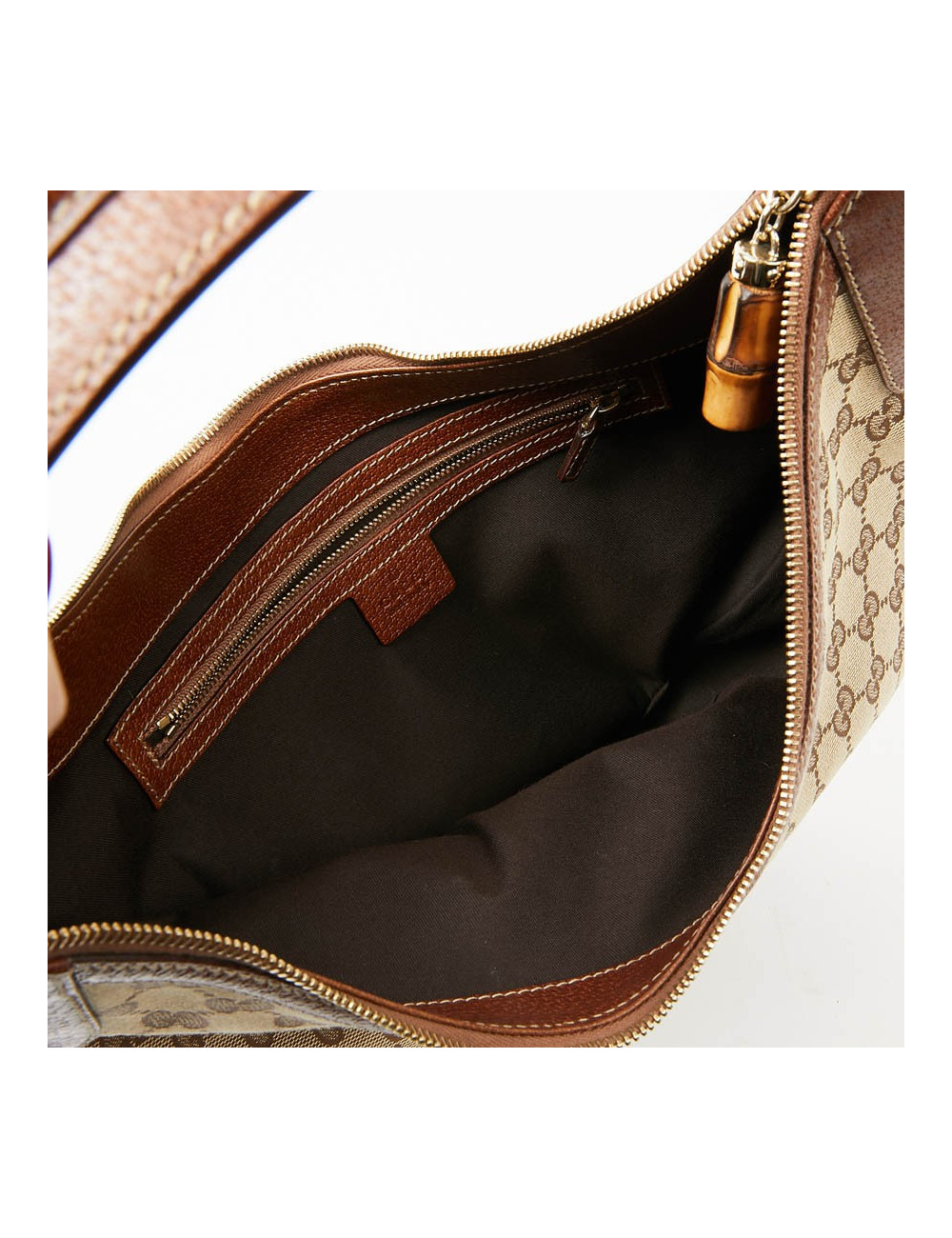 Sac GUCCI Bambou toile monogramme GG