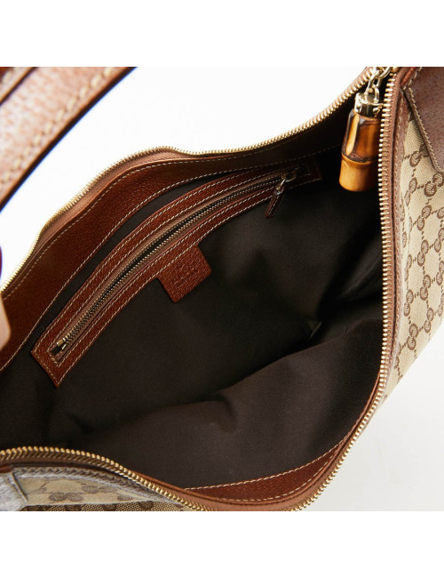 Sac GUCCI Bambou toile monogramme GG