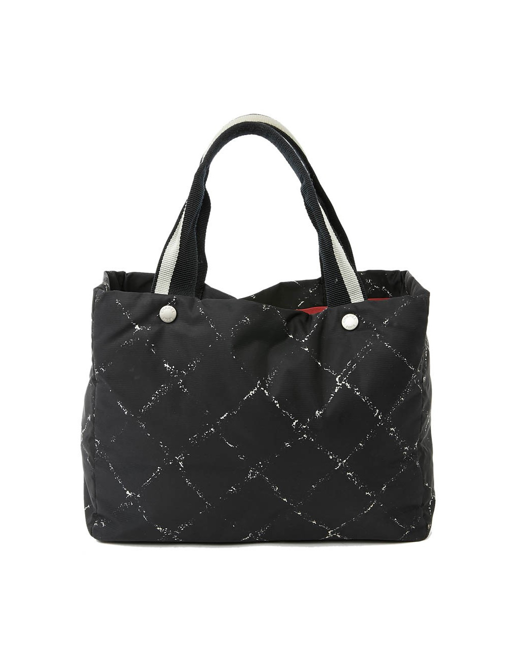 Cabas CHANEL toile noire et blanc