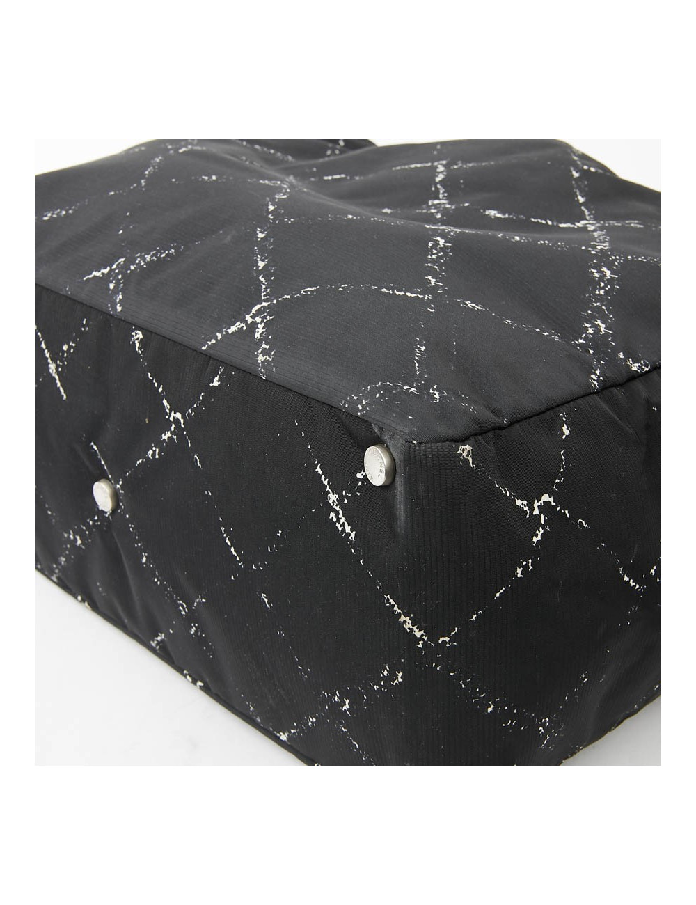 Cabas CHANEL toile noire et blanc