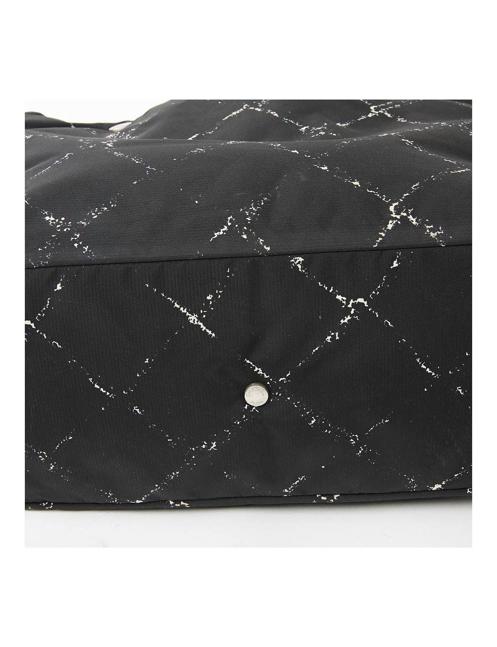 Cabas CHANEL toile noire et blanc