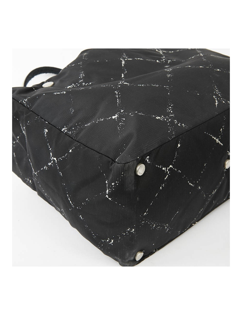 Cabas CHANEL toile noire et blanc