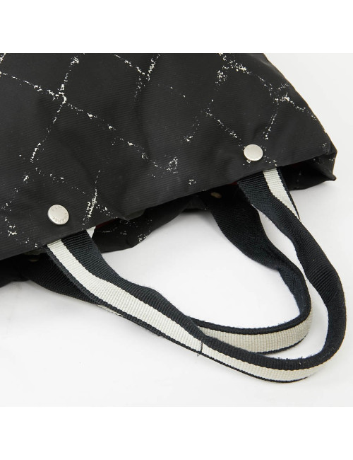 Cabas CHANEL toile noire et blanc