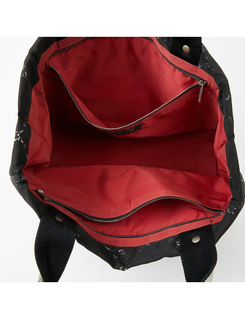 Cabas CHANEL toile noire et blanc