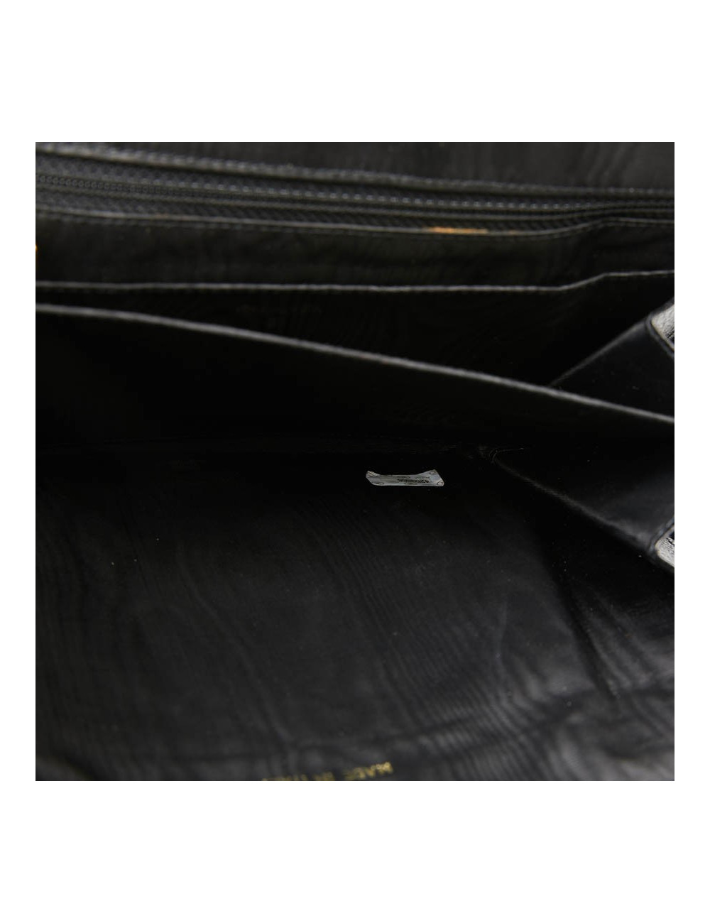 Pochette vintage CHANEL cuir grainé noir