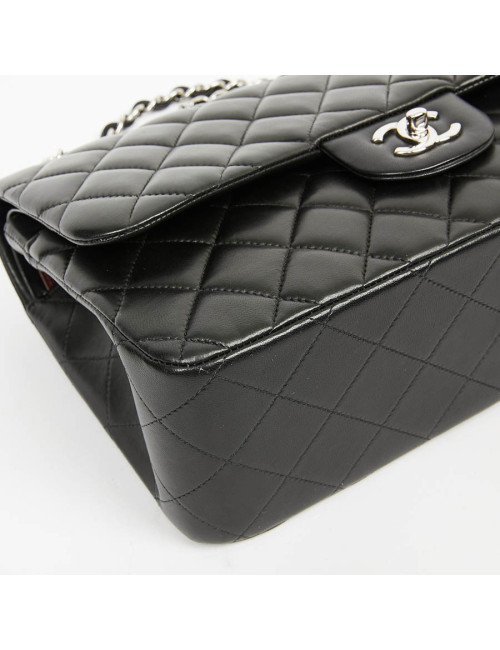 Sac CHANEL Jumbo cuir lisse noir