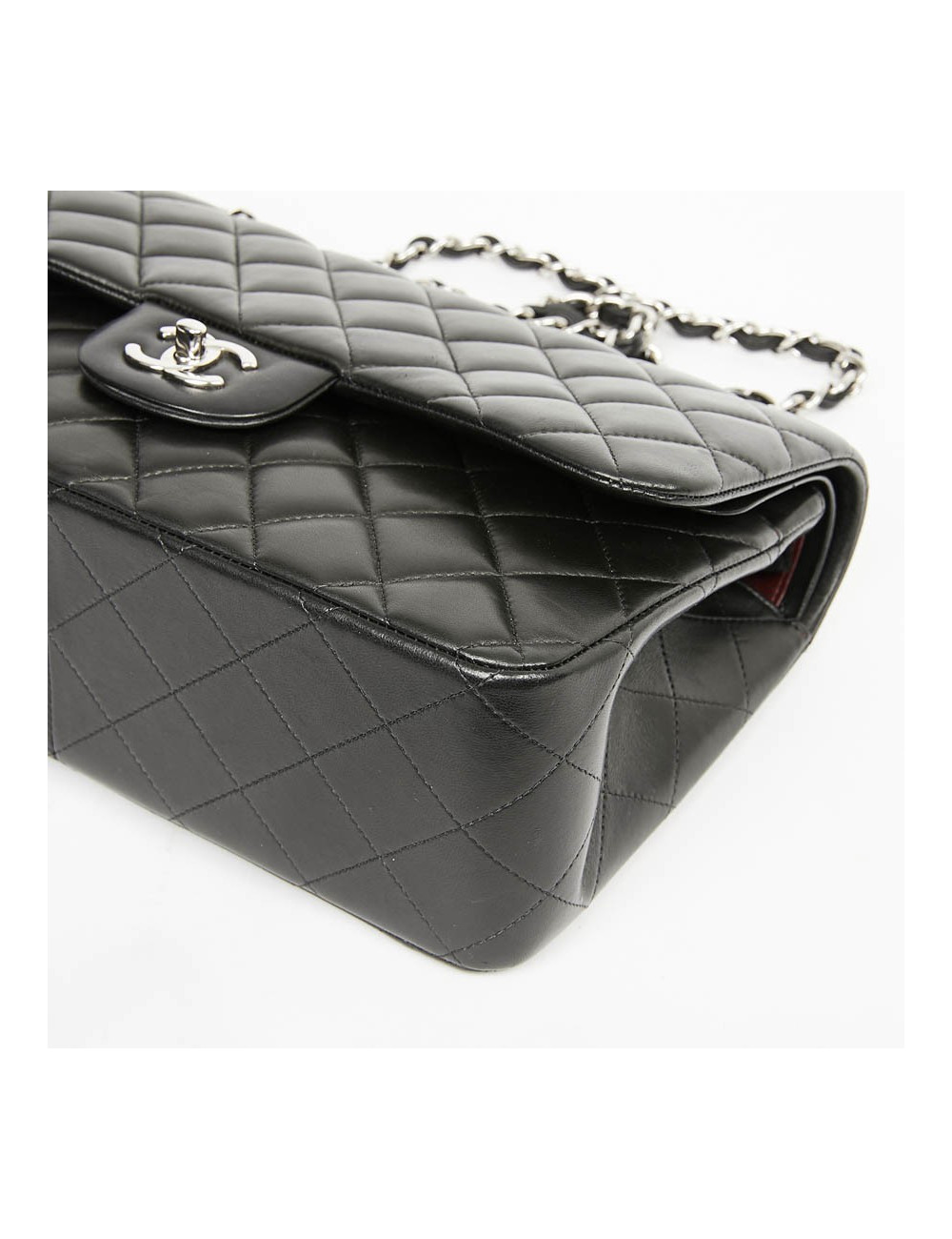 Sac CHANEL Jumbo cuir lisse noir