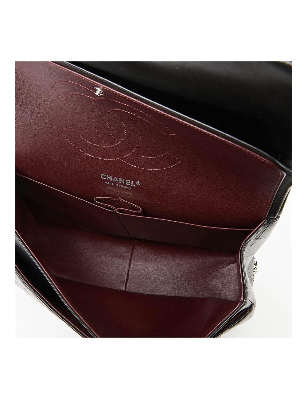 Sac CHANEL Jumbo cuir lisse noir